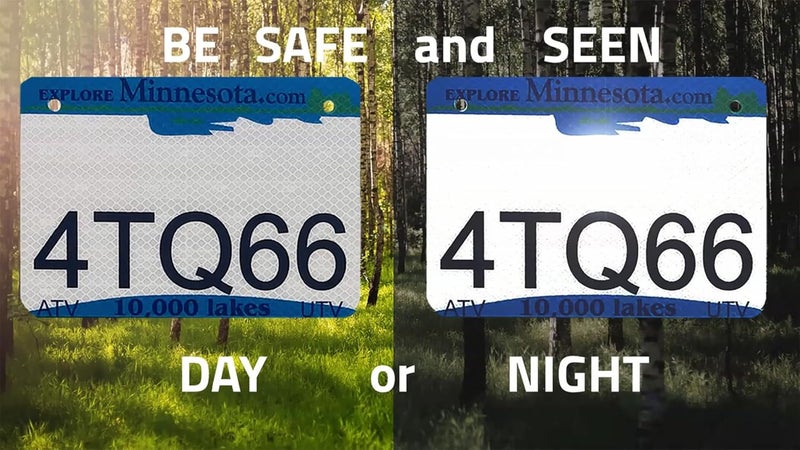 Handmade Minnesota Metal ATV/UTV * Reflective * Registration Plate - Image 3